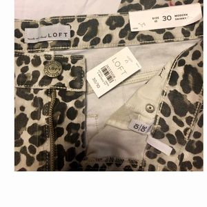 Loft animal print modern skinny jeans.